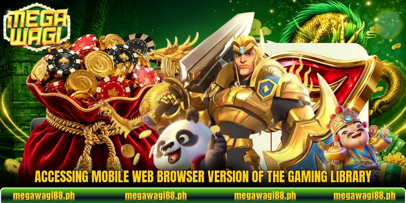 Accessing mobile web browser version of the gaming library