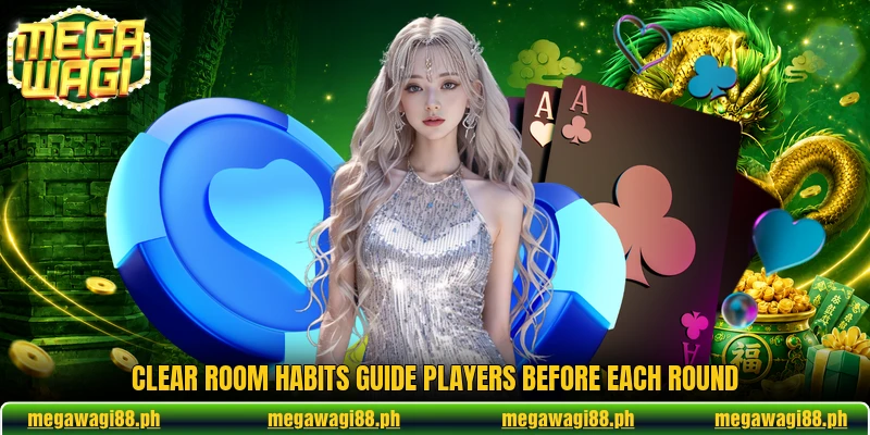 Clear room habits guide players before each round Clear room habits guide players before each round