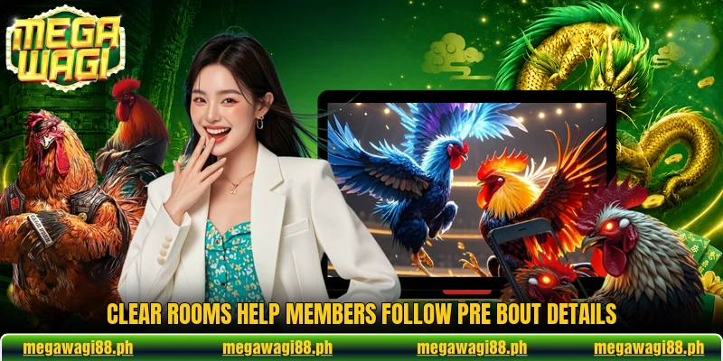 Clear rooms help members follow pre bout details Clear rooms help members follow pre bout details