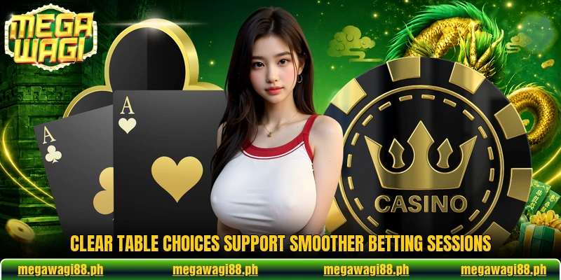 Clear table choices support smoother betting sessions Clear table choices support smoother betting sessions
