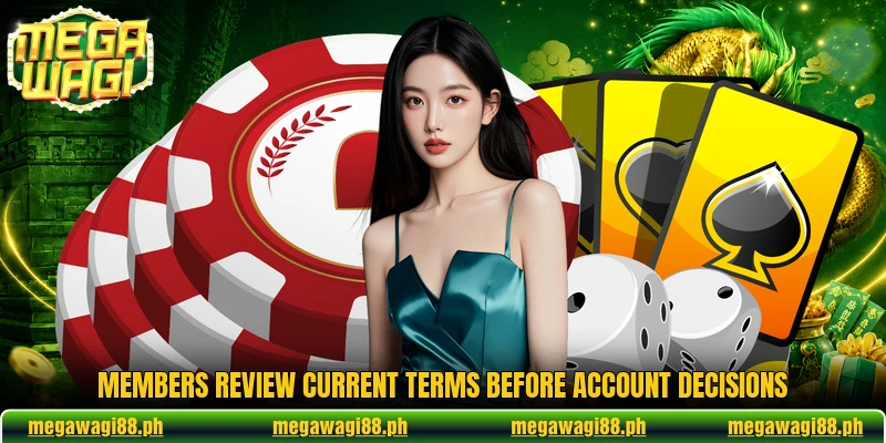 Members review current terms before account decisions Members review current terms before account decisions