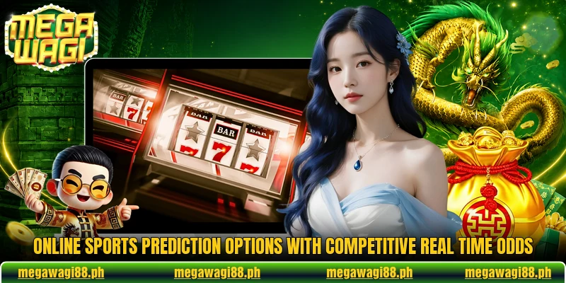 Online sports prediction options with competitive real time odds