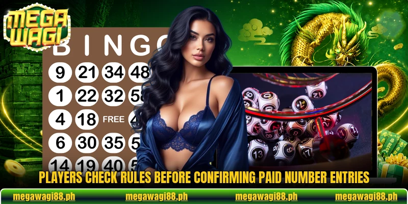Players check rules before confirming paid number entries