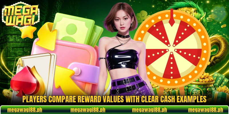 Players compare reward values with clear cash examples Players compare reward values with clear cash examples