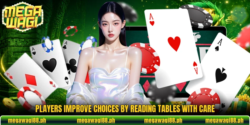 Players improve choices by reading tables with care