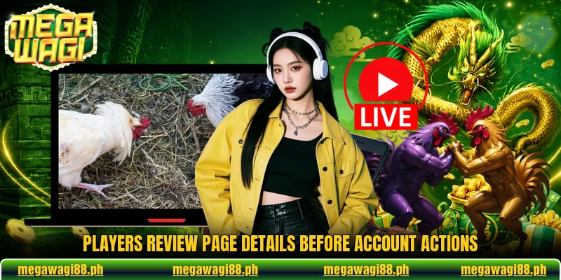 Players review page details before account actions Players review page details before account actions