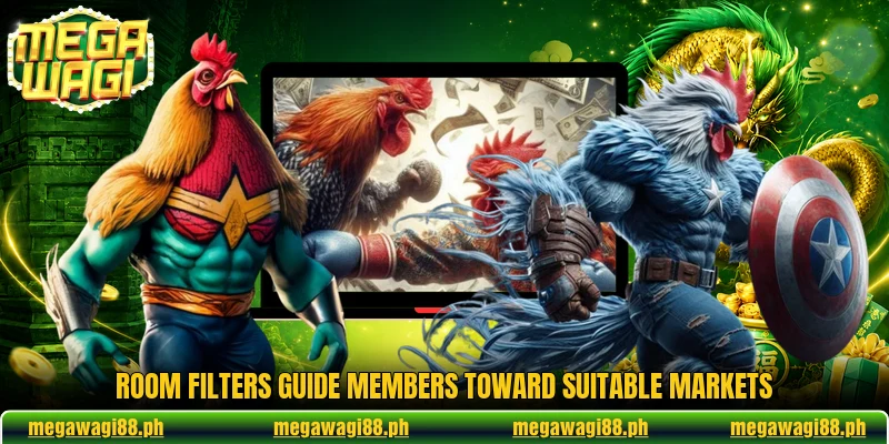 Room filters guide members toward suitable markets Room filters guide members toward suitable markets