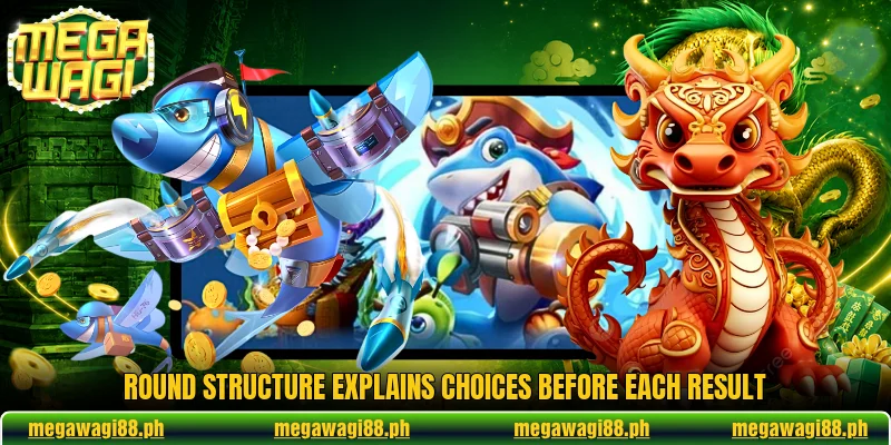 Round structure explains choices before each result Round structure explains choices before each result