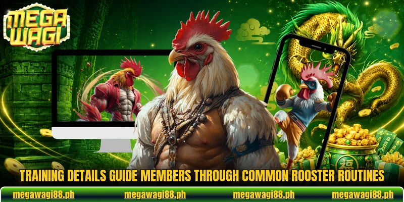 Training details guide members through common rooster routines